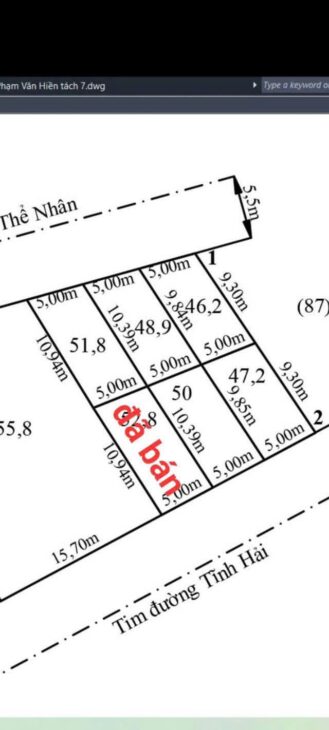 6 LÔ F0 – MẶT ĐƯỜNG THỂ NHÂN & TĨNH HẢI – GIÁ HIẾM CÓ – ZALO 0567 222 555