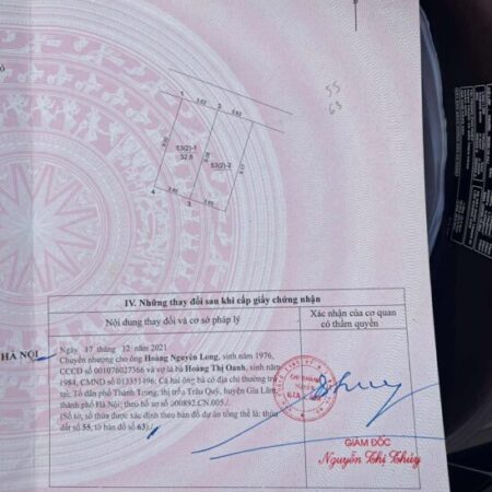 BÁN NHÀ 3 TẦNG TRÂU QUỲ – GIA LÂM, GIÁ CHỈ 5.45 TỶ – NHÀ ĐẸP Ở NGAY