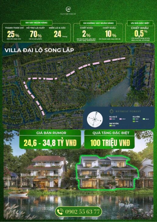 Ecopark ra mắt Biệt thự rừng Retreat Forest – Biệt thự Eco Retreat đẳng cấp và độc đáo lần đầu xuất