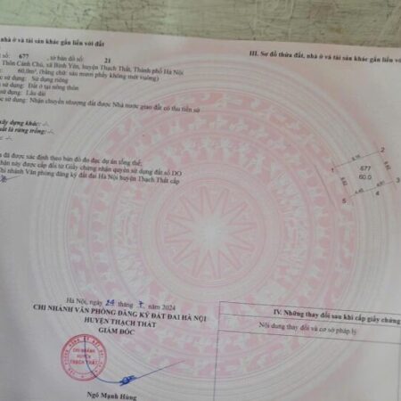 ĐẤT ĐẸP – GIÁ TỐT – Vị Trí Đắc Địa Tại Thôn Cánh Chủ, Xã Bình Yên, Huyện Thạch Thất, Hà Nội