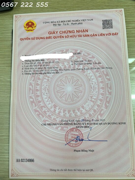 Lô góc hiếm Tư Thủy – Hòa Nghĩa, đường nhựa 5m thông, giá chỉ 1.x tỷ ZALO 0567 222 555