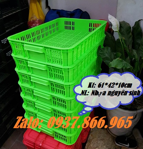 Sóng nhựa hở nguyên sinh, sọt nhựa đựng rau củ, sọt nhựa cao 10, phân phôi sột nhựa