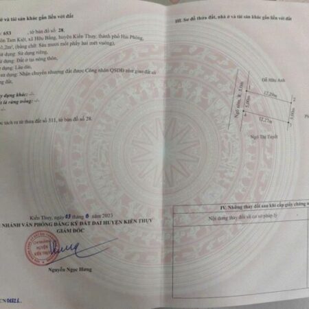 SIÊU PHẨM GIÁ RẺ TUYẾN 2 ĐƯỜNG 405 – HỮU BẰNG, KIẾN THỤY – CHỈ 1,XX TỶ – ZALO 0567 222 555