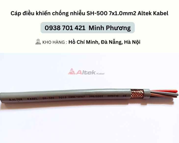 Cáp điều khiển chống nhiễu SH-500 7×1.0mm2 Altek Kabel Đà Nẵng, Hà Nội, Hải Phòng