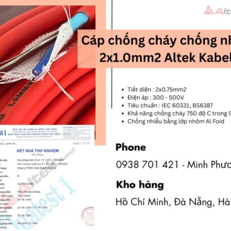 Cáp chống cháy chống nhiễu Altek Kabel 2×1.0mm2 Đà Nẵng, Lâm Đồng, Huế