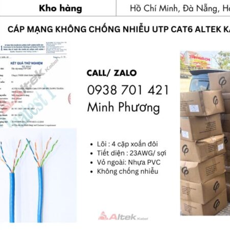 Cáp mạng không chống nhiễu UTP cat6 Altek Kabel Đà Nẵng, Quy Nhơn, Gia Lai Cáp mạng không chống nhiễu UTP cat6 Altek Kabel Đà Nẵng, Quy Nhơn, Gia Lai