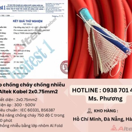 Cáp chống cháy chống nhiễu Altek Kabel 2×0.75mm tại Đà Nẵng, Hà Nội, Hồ Chí Minh
