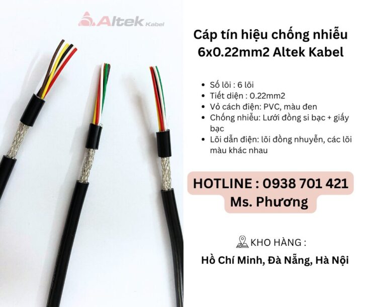 Cáp tín hiệu chống nhiễu 6×0.22mm Altek Kabel Đà Nẵng, Hà Nội, Hồ Chí Minh