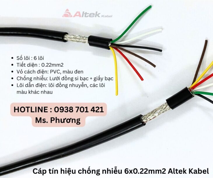 Cáp tín hiệu chống nhiễu 6×0.22mm Altek Kabel Đà Nẵng, Hà Nội, Hồ Chí Minh