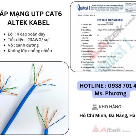 Cáp mạng UTP Cat6 Altek Kabel tại Đà Nẵng, Hà Nội, Hồ Chí Minh