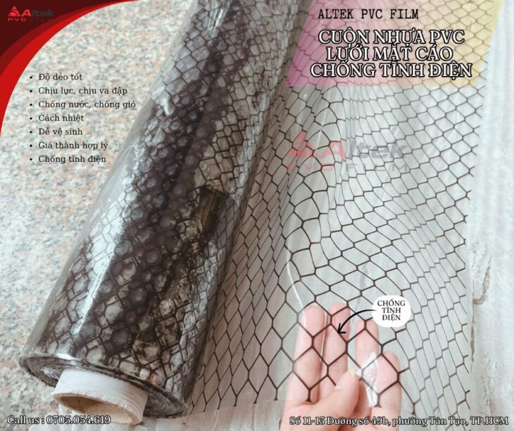 PVC Lưới Mắt Cáo Chống Tĩnh Điện – Bảo Vệ Thiết Bị, Giảm Rủi Ro Hiệu Quả