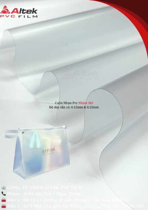 Màng nhựa pvc nhám mờ chống trầy, che phủ cao, an toàn, bền đẹp