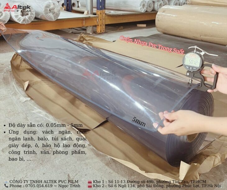 Màng nhựa pvc trong suốt ứng dụng rộng rãi, đa năng dễ sử dụng