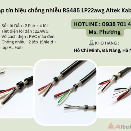 Cáp tín hiệu vặn xoắn RS485 2p22awg Altek Kabel Đà Nẵng, Hà Nội, Hồ Chí Minh