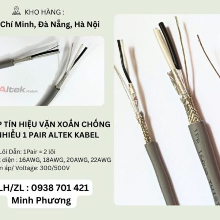 Cáp tín hiệu vặn xoắn chống nhiễu 1 Pair Altek Kabel Đà Nẵng, Hà Nội, Hồ Chí Minh
