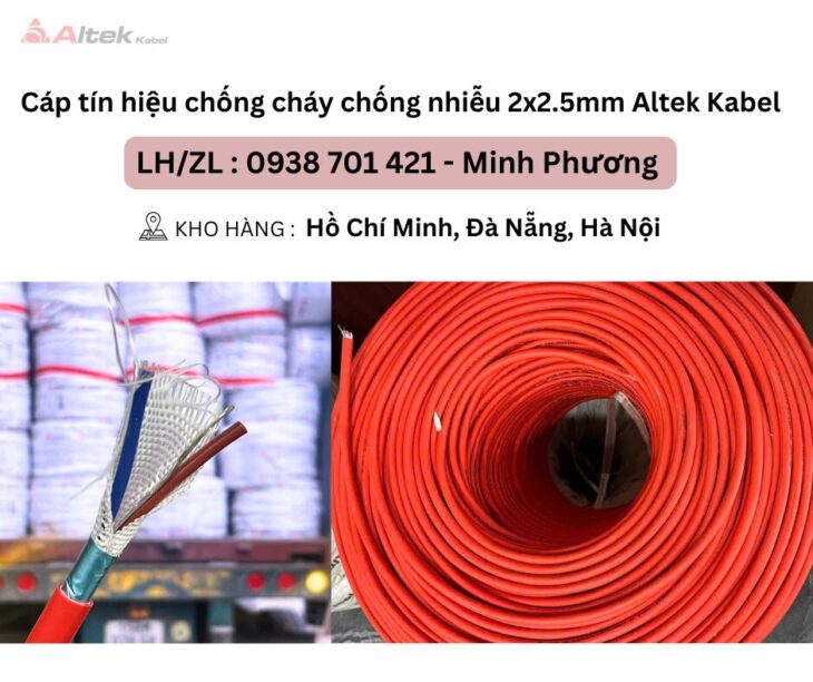 Cáp tín hiệu chống cháy chống nhiễu 2×2.5mm Altek Kabel Đà Nẵng, Hà Nội, Hồ Chí Minh