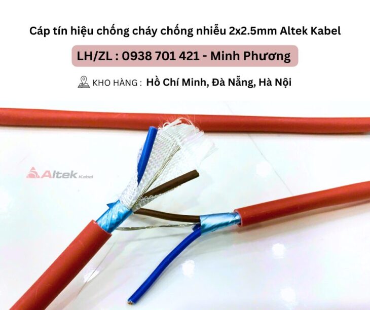 Cáp tín hiệu chống cháy chống nhiễu 2×2.5mm Altek Kabel Đà Nẵng, Hà Nội, Hồ Chí Minh