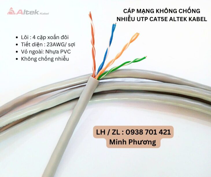 Cáp mạng không chống nhiễu UTP Cat5e Altek Kabel Đà Nẵng, Hà Nội, Quảng Trị