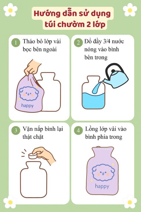 Túi chườm đa năng nóng lạnh 350ml -500ml -1000ml