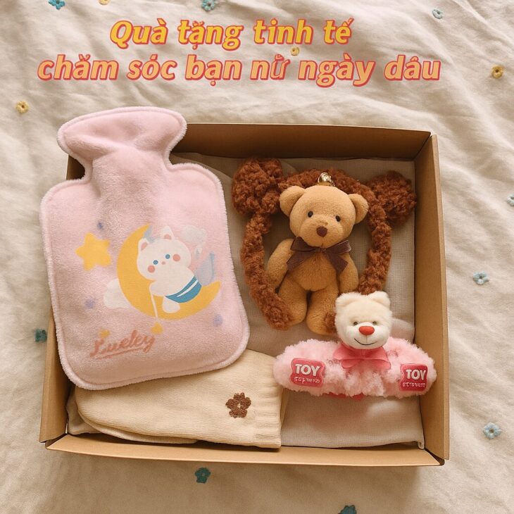 Quà tặng Vừa tâm lý vừa xinh túi chườm ấm bụng kèm phụ kiện cho nàng