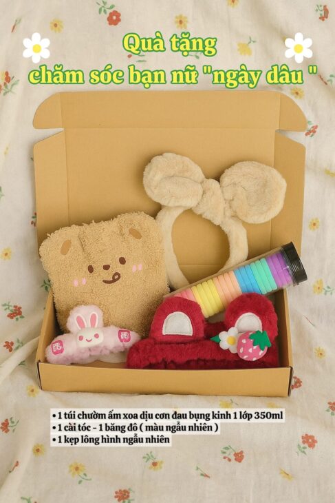 Quà tặng túi chườm ấm bụng kinh + phu kiện tặng bạn gái hoặc người thân yêu bất kì dịp nào cũng hợp