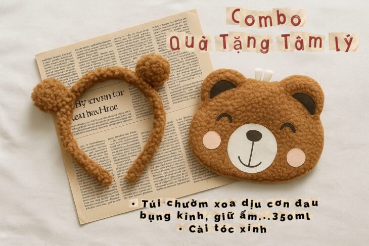 Quà tặng túi chườm ấm bụng kinh + phu kiện tặng bạn gái hoặc người thân yêu bất kì dịp nào cũng hợp