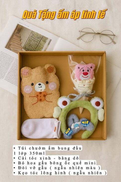 Quà tặng túi chườm ấm bụng kinh + phu kiện tặng bạn gái hoặc người thân yêu bất kì dịp nào cũng hợp