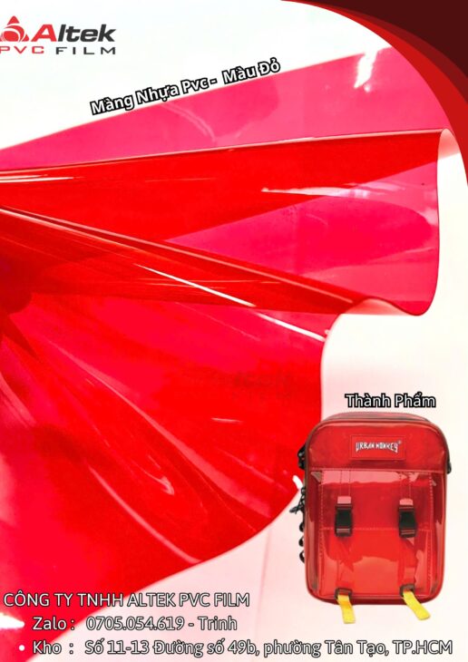 Màng nhựa pvc màu đỏ khổ lớn chất liệu bền đẹp, thu hút, cao cấp