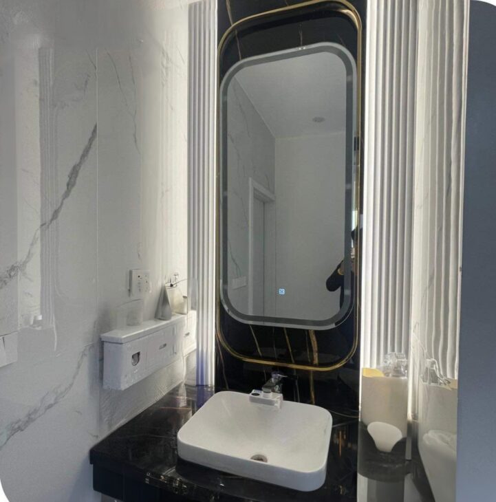 Tôi cho thuê nhà mới, căn góc, 98m2_ 5T; vỉa hè, Hoàng Quốc Việt-29 Tr