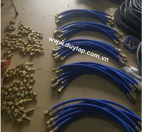 Ống teflon bọc lưới Inox , bọc bố vải xanh, đỏ