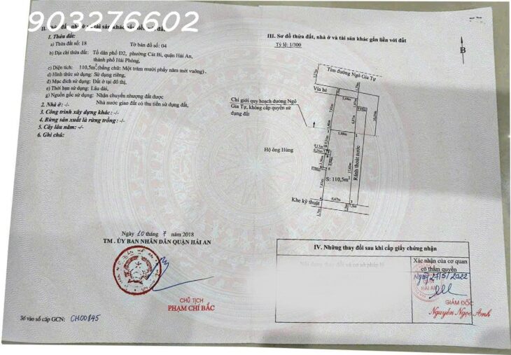 Bán nhà mặt đường Ngô Gia Tự, Hải An, Hải Phòng – Diện tích 111m², giá bán 151 tr/m