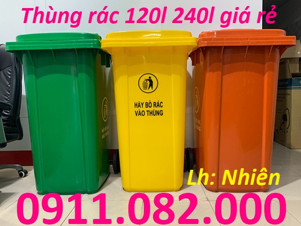 Cung cấp thùng xử lý rác, thùng rác 120l 240l giá rẻ tại đồng tháp- lh 0911082000
