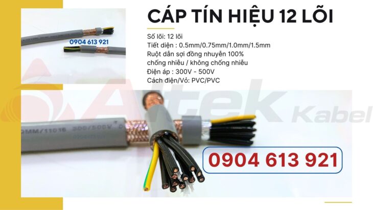 Altek Kabel – Cáp điện 12 lõi, cáp điều khiển RVVP 12×0.75 – sẵn hàng kho Đà Nẵng, Huế, Quảng Trị