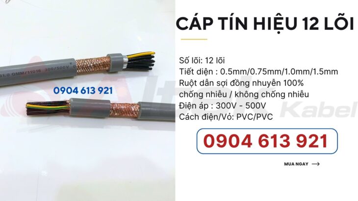 Altek Kabel – Cáp điện 12 lõi, cáp điều khiển RVVP 12×0.75 – sẵn hàng kho Đà Nẵng, Huế, Quảng Trị