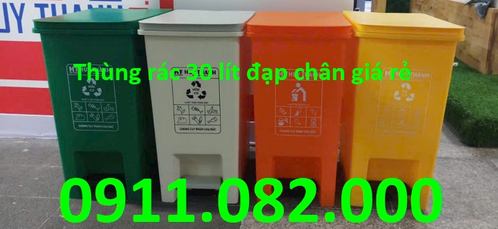 Phân phối thùng rác 30L 60L đạp chân giá rẻ sỉ và lẻ tại cần thơ- Lh 0911.082.000