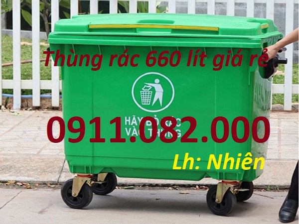 Thùng rác xử lý rác thải giá rẻ tại an giang- thùng rác 120l 240l 660l giá sỉ- lh 0911082000