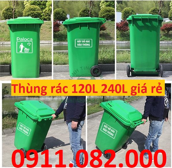 Sỉ lẻ giá rẻ thùng rác 240l giá rẻ tại vĩnh long- Thùng rác mới 100% bán chạy nhất-lh 0911082000
