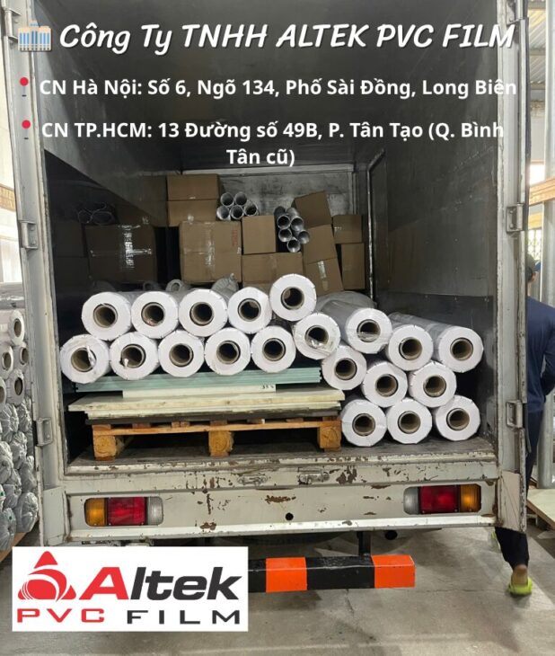 Cơ sở tấm màng PVC màu xám khói – phụ liệu may balo, túi mỹ phẩm