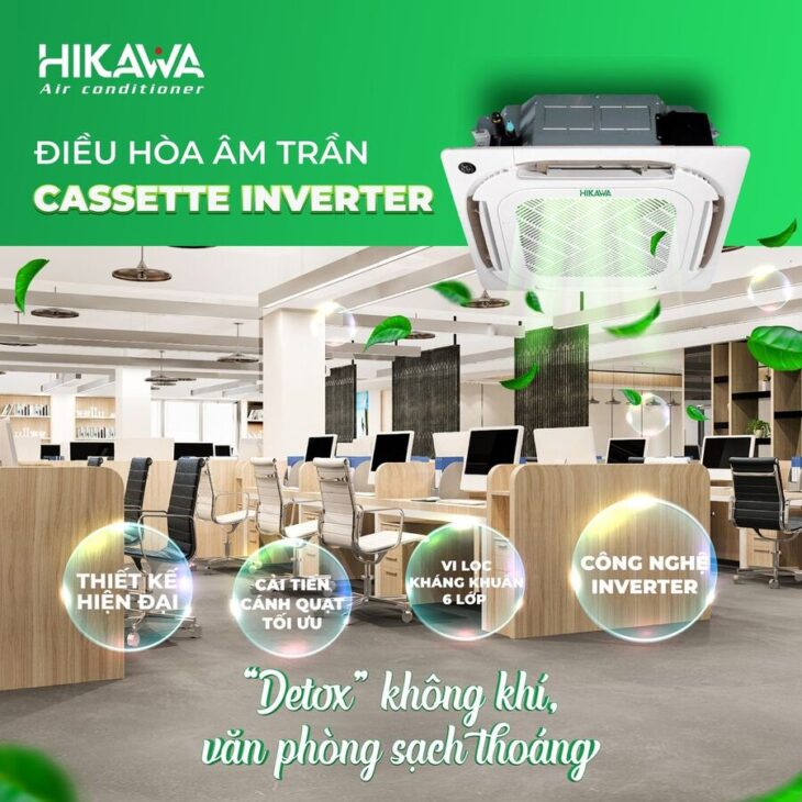 Máy Lạnh Âm Trần Hikawa HI-CC20AT/HO-CC20AT-Inverter Gas R32
