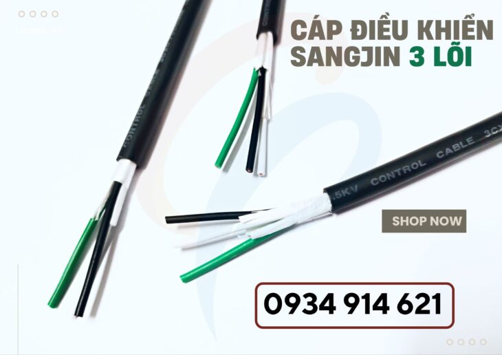 Cáp điều khiển 3 lõi / cáp điện 3×0.5-3×0.75-3×1.25-3×1.5 Sangjin