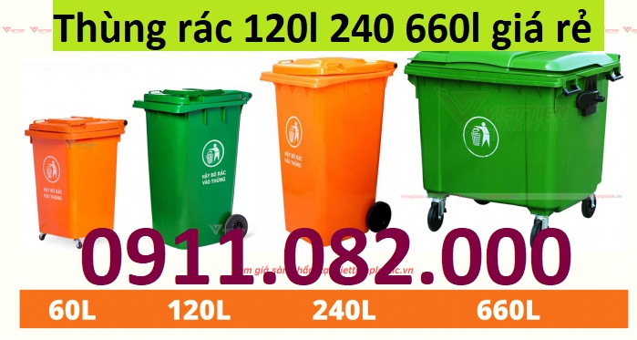 Sỉ lẻ giá rẻ thùng rác 240l giá rẻ tại vĩnh long- Thùng rác mới 100% bán chạy nhất-lh 0911082000