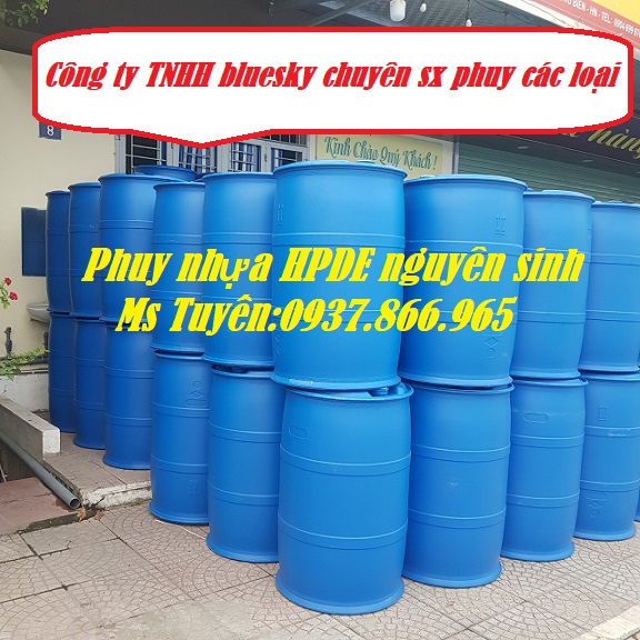 Thùng phuy nhựa nguyên sinh, phuy nắp kín, phuy,phuy nhựa, phi nắp mở