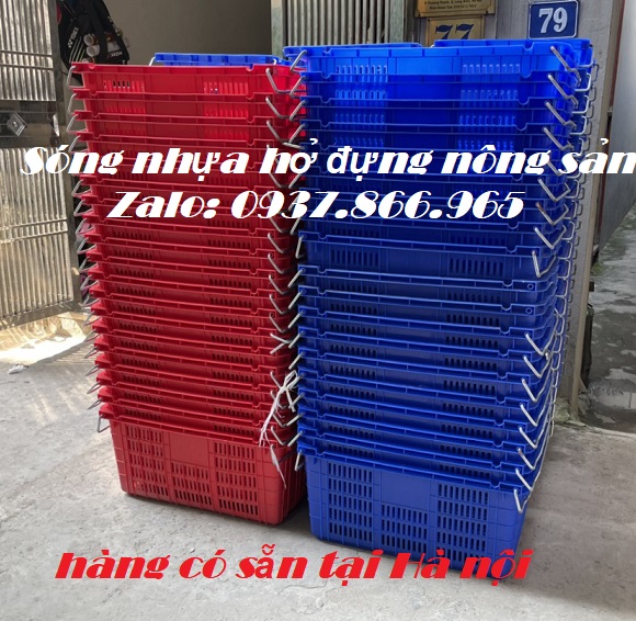 Sóng nhựa hở có quai sắt đa năng, sóng nhựa rỗng có quai xách tại Hà Nội, sọt nhựa