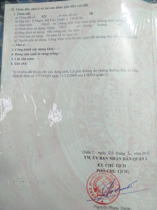 Đất Quận 2 200m2 giá 5,999 tỷ, Số hồng GPXD 5 Tầng