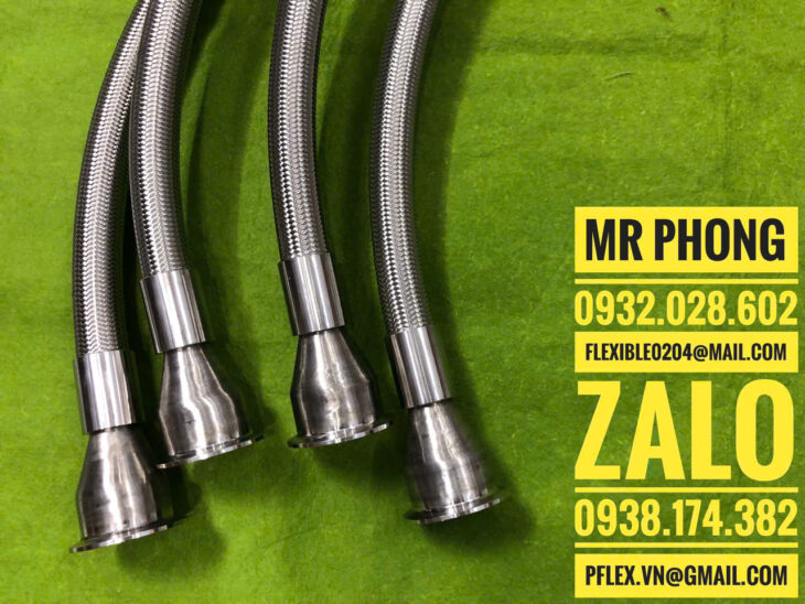 Ống nhựa teflon- Ống nhựa Teflon -PTFE Ống mềm bọc lưới inox- Ống nhựa teflon chịu nhiệt