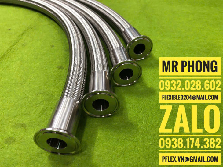 Ống nhựa teflon- Ống nhựa Teflon -PTFE Ống mềm bọc lưới inox- Ống nhựa teflon chịu nhiệt