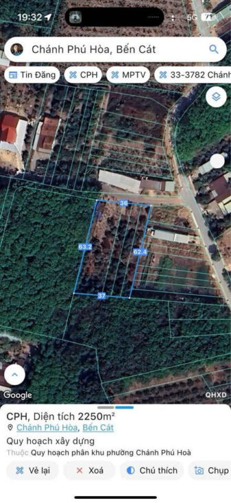 CẦN BÁN ĐẤT PHƯỜNG CHÁNH PHÚ HÒA – TX. BẾN CÁT,TỈNH BÌNH DƯƠNG – GẦN LỘ 7B