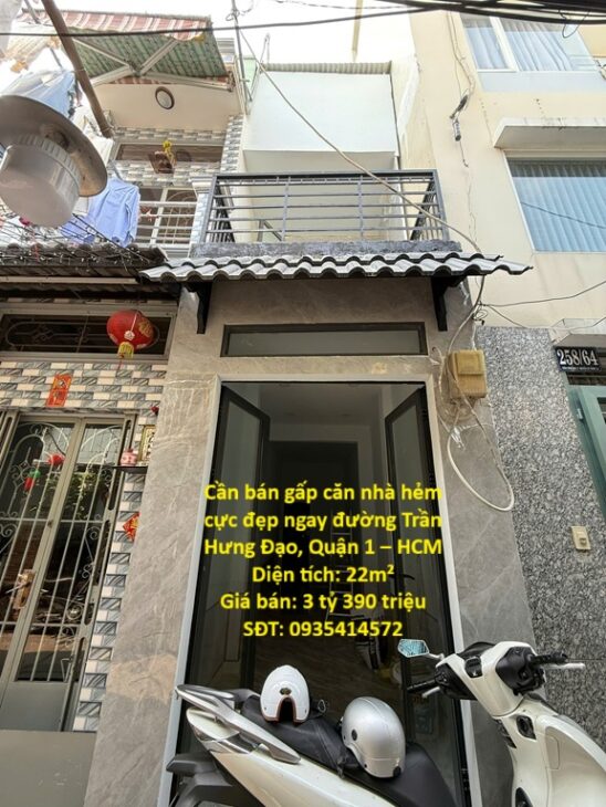 BÁN NHÀ HẺM ĐẸP TRUNG TÂM QUẬN 1, PHƯỜNG NGUYỄN THÁI BÌNH – GIÁ Chỉ 3 TỶ 390 TRIỆU – VỊ TRÍ CỰC