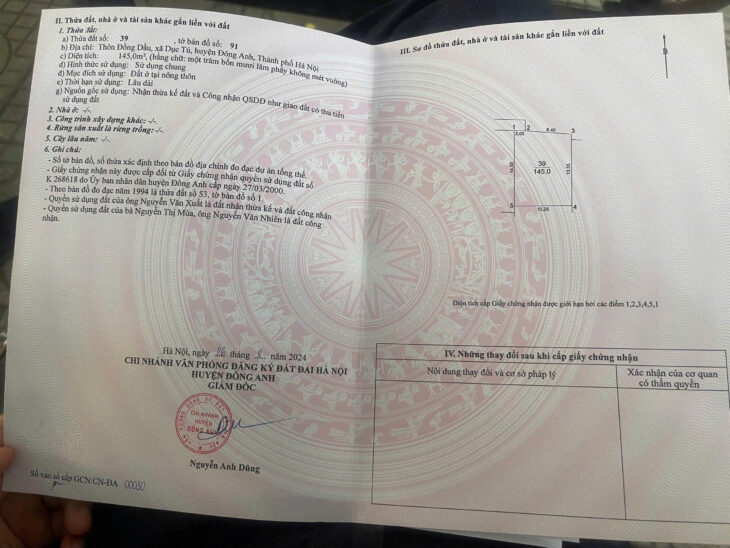 CHÍNH CHỦ CẦN BÁN MẢNH ĐẤT ĐẸP TẠI ĐỒNG DẦU – DỤC TÚ, ĐÔNG ANH, HÀ NỘI