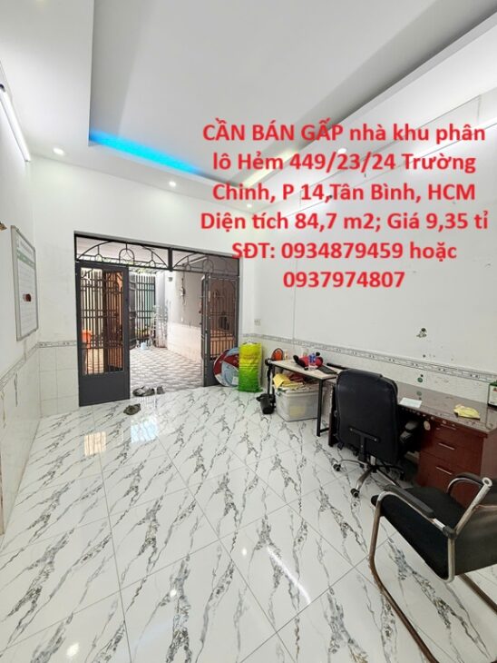 CẦN BÁN GẤP nhà khu phân lô phường 14, Tân Bình, Hồ Chí Minh